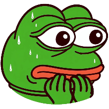 pepe nervous sweat Discord emoji — free static PNG download