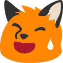 blobfox laughsweat Discord emoji — free static PNG download