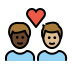 couple with heart: man, man, dark skin tone, medium-light skin tone Discord emoji — free static PNG download