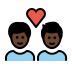 couple with heart: man, man, dark skin tone Discord emoji — free static PNG download