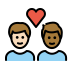 couple with heart: man, man, light skin tone, medium-dark skin tone Discord emoji — free static PNG download
