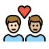 couple with heart: man, man, light skin tone, medium-light skin tone Discord emoji — free static PNG download