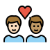 couple with heart: man, man, light skin tone, medium skin tone Discord emoji — free static PNG download