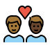couple with heart: man, man, medium-dark skin tone, dark skin tone Discord emoji — free static PNG download