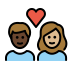 couple with heart: person, person, dark skin tone, medium-light skin tone Discord emoji — free static PNG download