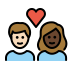 couple with heart: person, person, light skin tone, dark skin tone Discord emoji — free static PNG download
