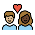 couple with heart: person, person, medium-light skin tone, dark skin tone Discord emoji — free static PNG download