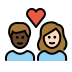 couple with heart: woman, man, dark skin tone, light skin tone Discord emoji — free static PNG download
