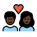 couple with heart: woman, man, dark skin tone Discord emoji — free static PNG download