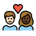 couple with heart: woman, man, light skin tone, dark skin tone Discord emoji — free static PNG download