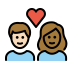 couple with heart: woman, man, light skin tone, medium-dark skin tone Discord emoji — free static PNG download