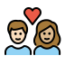 couple with heart: woman, man, light skin tone, medium-light skin tone Discord emoji — free static PNG download