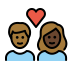 couple with heart: woman, man, medium-dark skin tone, dark skin tone Discord emoji — free static PNG download