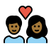 couple with heart: woman, man, medium-dark skin tone Discord emoji — free static PNG download