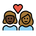 couple with heart: woman, woman, dark skin tone, medium-dark skin tone Discord emoji — free static PNG download