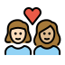 couple with heart: woman, woman, light skin tone, medium-light skin tone Discord emoji — free static PNG download