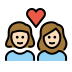 couple with heart: woman, woman, light skin tone Discord emoji — free static PNG download