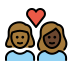 couple with heart: woman, woman, medium-dark skin tone, dark skin tone Discord emoji — free static PNG download