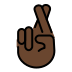 crossed fingers: dark skin tone Discord emoji — free static PNG download