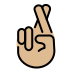 crossed fingers: medium-light skin tone Discord emoji — free static PNG download