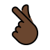 hand with index finger and thumb crossed: dark skin tone Discord emoji — free static PNG download