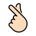 hand with index finger and thumb crossed: light skin tone Discord emoji — free static PNG download