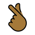 hand with index finger and thumb crossed: medium-dark skin tone Discord emoji — free static PNG download