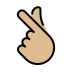 hand with index finger and thumb crossed: medium-light skin tone Discord emoji — free static PNG download