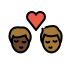 kiss: man, man, dark skin tone, medium-dark skin tone Discord emoji — free static PNG download