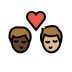 kiss: man, man, dark skin tone, medium-light skin tone Discord emoji — free static PNG download