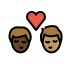 kiss: man, man, dark skin tone, medium skin tone Discord emoji — free static PNG download
