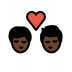 kiss: man, man, dark skin tone Discord emoji — free static PNG download