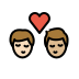 kiss: man, man, light skin tone, medium-light skin tone Discord emoji — free static PNG download