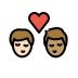 kiss: man, man, light skin tone, medium skin tone Discord emoji — free static PNG download