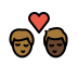 kiss: man, man, medium-dark skin tone, dark skin tone Discord emoji — free static PNG download