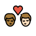 kiss: man, man, medium-dark skin tone, light skin tone Discord emoji — free static PNG download