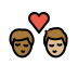 kiss: man, man, medium-dark skin tone, medium-light skin tone Discord emoji — free static PNG download