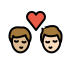 kiss: man, man, medium-light skin tone, light skin tone Discord emoji — free static PNG download