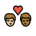 kiss: man, man, medium-light skin tone, medium-dark skin tone Discord emoji — free static PNG download