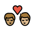 kiss: man, man, medium skin tone, medium-light skin tone Discord emoji — free static PNG download