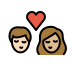 kiss: woman, man, light skin tone, medium-light skin tone Discord emoji — free static PNG download