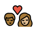 kiss: woman, man, medium-dark skin tone, medium-light skin tone Discord emoji — free static PNG download