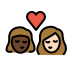 kiss: woman, woman, dark skin tone, light skin tone Discord emoji — free static PNG download