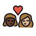 kiss: woman, woman, dark skin tone, medium-light skin tone Discord emoji — free static PNG download