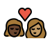 kiss: woman, woman, dark skin tone, medium skin tone Discord emoji — free static PNG download