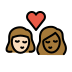 kiss: woman, woman, light skin tone, medium-dark skin tone Discord emoji — free static PNG download