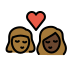 kiss: woman, woman, medium-dark skin tone, dark skin tone Discord emoji — free static PNG download
