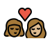 kiss: woman, woman, medium-dark skin tone, medium-light skin tone Discord emoji — free static PNG download