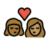 kiss: woman, woman, medium-dark skin tone, medium skin tone Discord emoji — free static PNG download