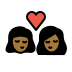 kiss: woman, woman, medium-dark skin tone Discord emoji — free static PNG download